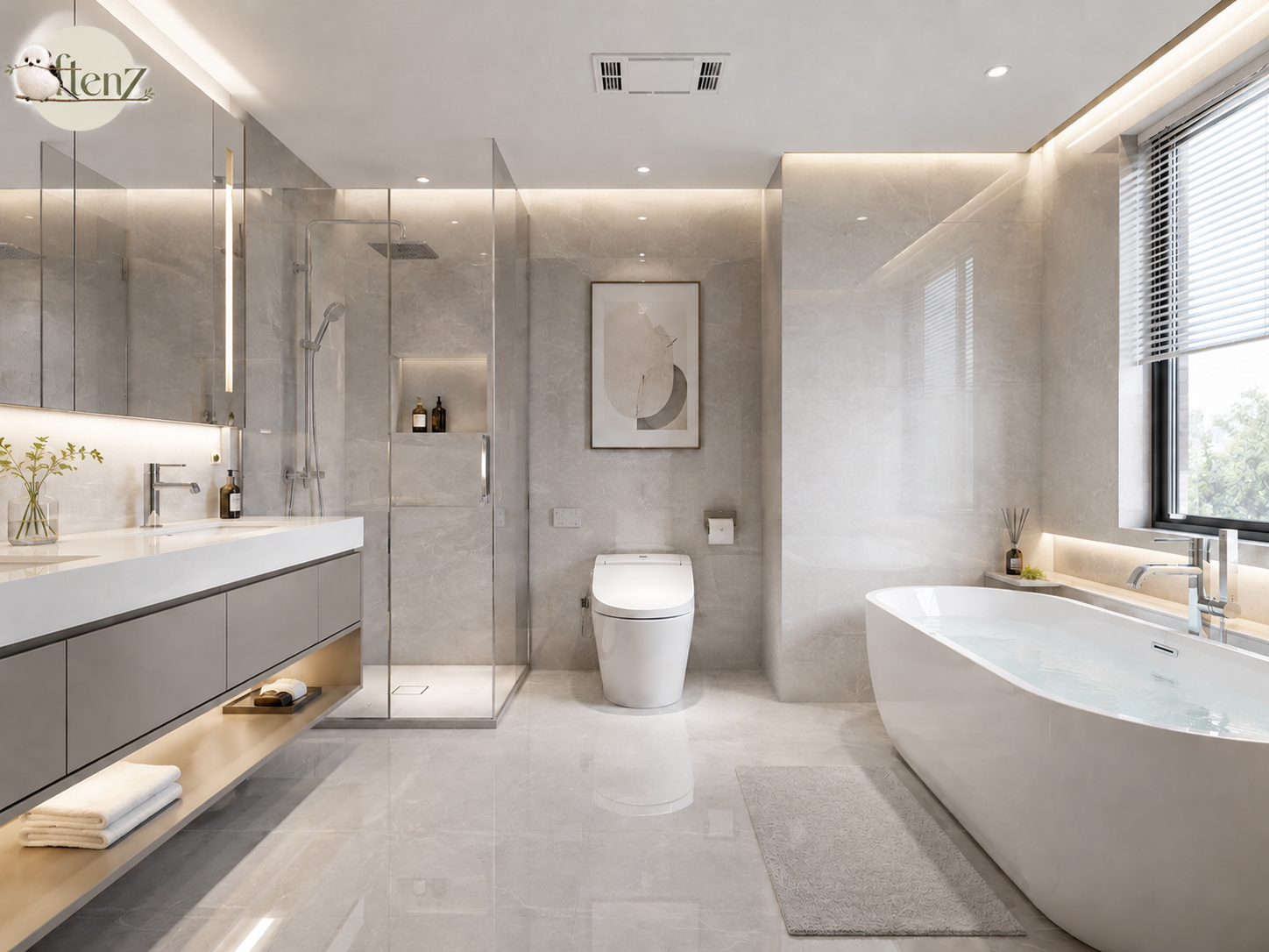 Bathroom surfaces cleaning example